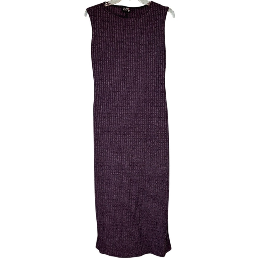 Vintage Helene Blake Ribbed Purpke Maxi Dress Size M